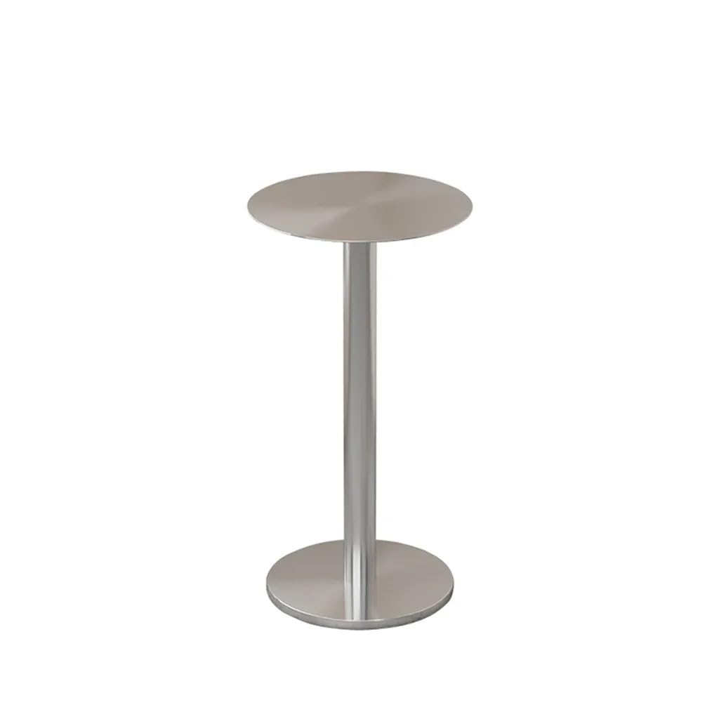 Mesa de comedor comercial de acero inoxidable, mesa redonda (40 x 75 cm)