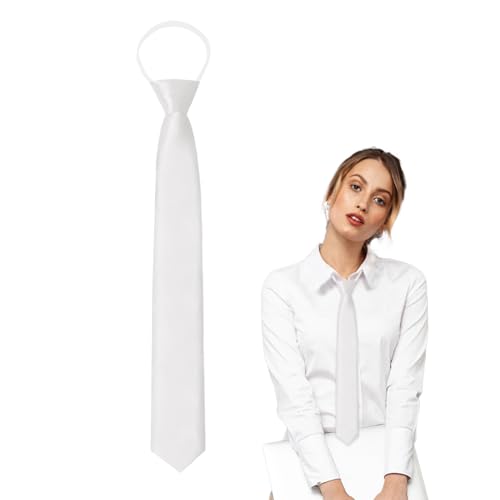 Image of Luckyvestir Womens Tie, Pre Tied Black /Red Ties for Women Adjustable Zipper Womens Necktie