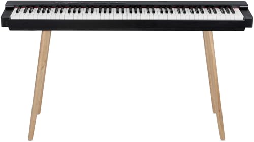 Classic Cantabile SP-316 Stage Piano mit Hammer-Klaviatur & DAAS-Sampling - 128-stimmige Polyphonie, integrierte 2x15 W Lautsprecher, MIDI & Bluetooth-Funktion - S-316 Design-Ständer Set - Schwarz