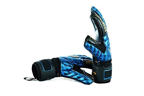 K-Lo Armour Pro-Pack Soccer Goalie Gloves, Fingersave Goalkeeper Glove With Extra Precision Grip, German Latex Build-Hybrid Cut, Inside Silicone Gel, Non-Slip Palm, Unisex, Youth & Adult Sizes #TOP2