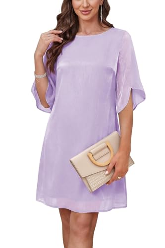 Image of RUMIA Womens Cocktail Dresses Flutter Sleeve Wedding Guest Dresses for Women 2026 Trendy