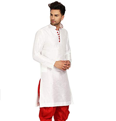 Image of Men's Ethnic Silk Loop Button Kurta