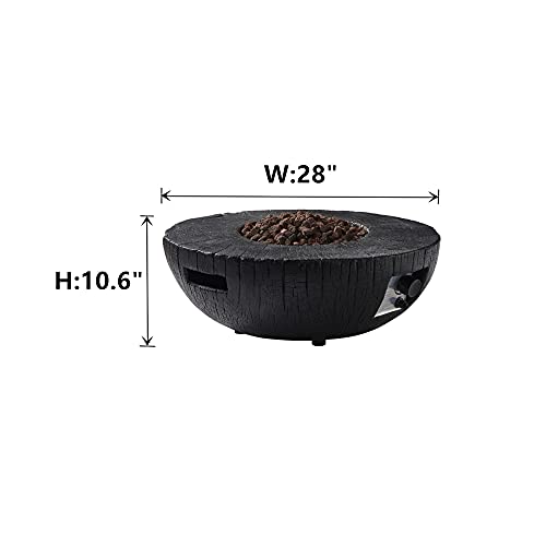 Ehomexpert Fire Pits, 28 Inch Round 30,000 Btu Auto-Ignition Propane Gas Fire Pit For Outdoor Garden Backyard With Water Proof Cover And Lava Rock thumb #2