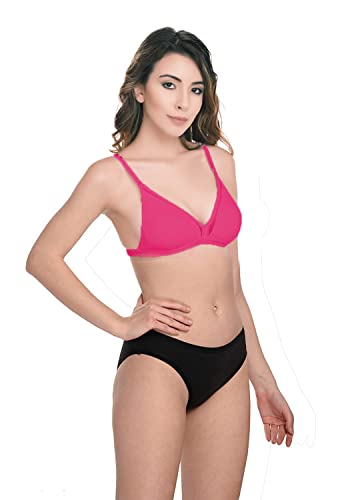 Image of Wirefree Non-Padded Teenager Backless Bra Panty Set for Women /Girls.