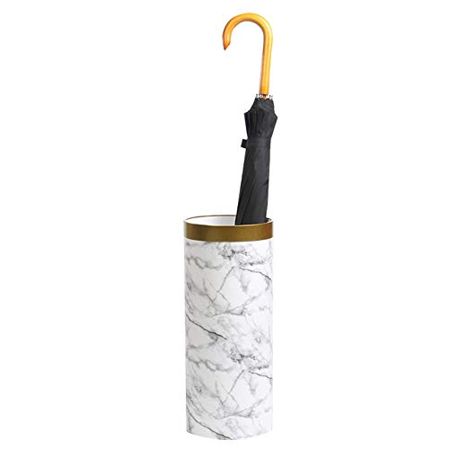 Porte-parapluie blanc effet marbre en plastique moderne pour l'entrée de maison