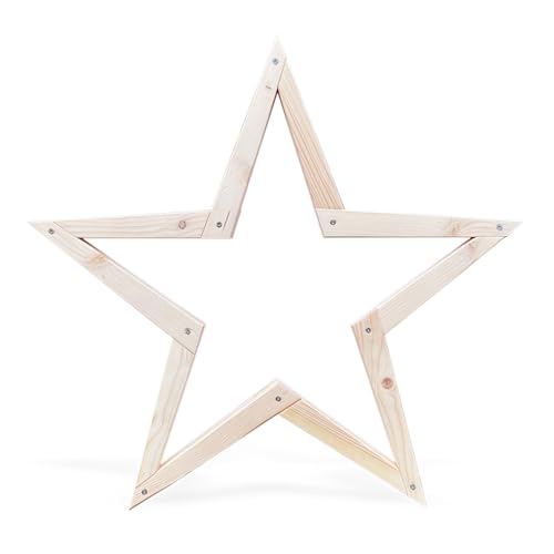 Großer Holzstern Weihnachtsstern Stern - ca. 80cm, Deko-Stern Weihnachten