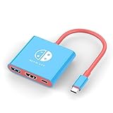 🔥✅ Mini base de interruptor con puerto de carga PD de 100 W (5 V): el cable USB-C a HDMI soporta la fuente de carga rápida PD100W a dispositivo USB tipo C, es mejor cargarlo mientras juegas o ves para una mejor experiencia. Nota: Por favor, utilice el adaptador de corriente oficial Switch cuando se carga.