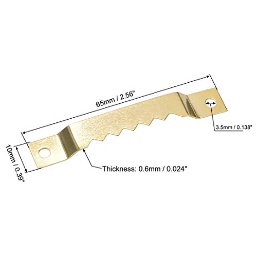 Image of uxcell Picture Hangers, 2 3 /5 Inch Double Hole with Screws for Frame Hanging, 30 Pcs (Golden)