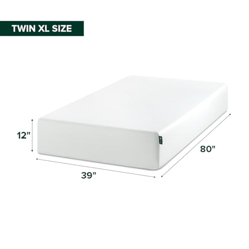 Image of Zinus 12 Inch Twin XL Green Tea Memory Foam Mattress, Medium Firm Feel | Pressure-Relieving Comfort & Full-Body Support, Naturally Fresh, CertiPUR-US & OEKO-TEX Certified Safe Materials