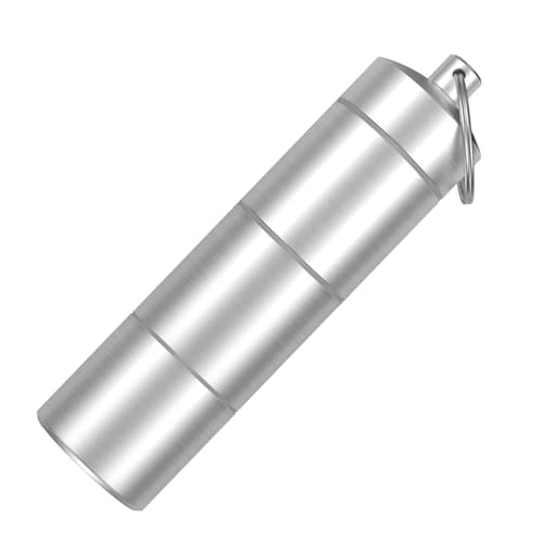 ピルケース 携帯 銀色3階 薬ケース 1個入り ニトロケース 薬入れ 耳栓ケース コンパクト 防水 アルミ合金製 キーリング付き