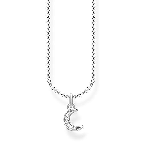 Thomas Sabo Damen Halskette Mond pavé silber 925 Sterlingsilber, 38-45 cm...