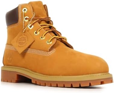 Timberland Youth Premium 6 Inch Waterproof Boot, Black Nubuck, 1W
