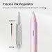 WRITECH Fountain Pen Soft Grip: Fine Nib Black Ink Pen with 3 Ink Cartridges and 1 Replacement Nib Set Smooth Writing for Journaling Calligraphy Gift (Pink)