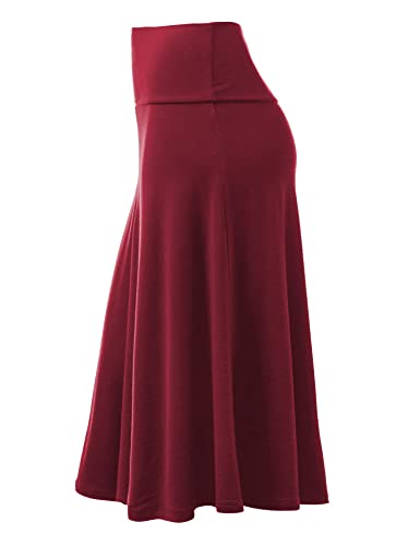 Image of FRAULEIN Women's Midi Skirt Wide High Waist Vintage A-Line Flared and Swingy Skirt
