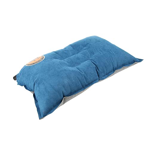 Oreiller gonflable camping ultra léger et appuitête souple bleu