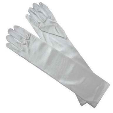 Yabber Satin Elbow Length Opera Gloves | White | for Bride | Bride's Maid | Wedding | Halloween Costume - Womens
