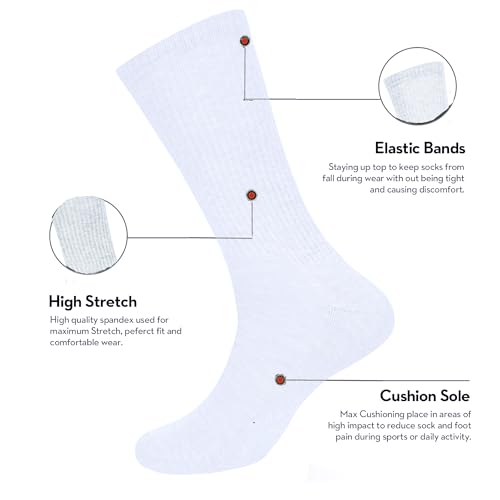 Image of Cotton Crew Socks for Womens Lightweight Casual Wear Business Socks Multi Color Options Size 6-9