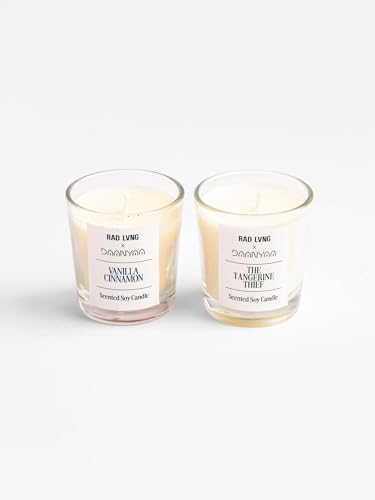 Image of Decorative Shot Scented Candle (Vanilla, Tangerine)| Natural Soy Wax with Fragrance Oils | Ideal for Gifting & Home Ambience (Set of 2)