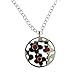 Agatha Ruiz de la Prada Sterling Silver Flower Pendant with Red Cabochon Stones Necklace