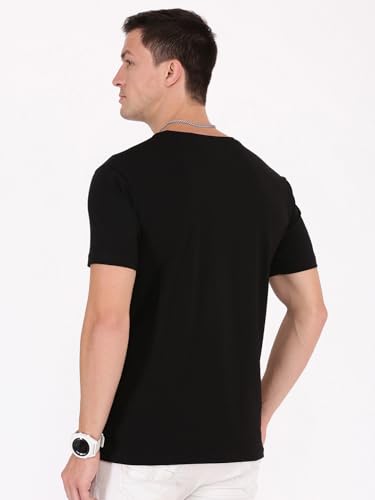Image of Macroman M-Series Smartz Basics Half Sleeve Round Neck Stretch T-Shirt for Men, Cotton Blend (Pack of 1)