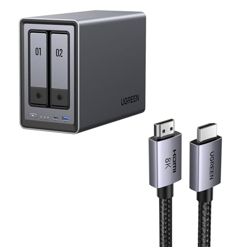 Image of UGREEN NASync DXP2800 2-Bay Desktop NAS Bundle with 6.6FT 8K HDMI Cable Certified
