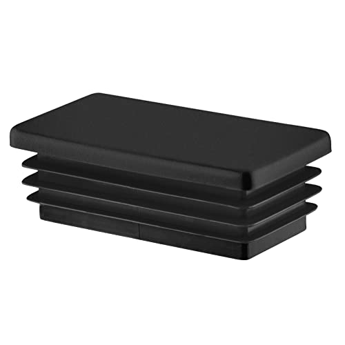 EMFA Tapones para Tubos Rectangulares 100x50 mm Negro – Tapón de Plástico para Muebles – Terminación para Estructuras Metálicas – 5 Piezas – 10x5 cm