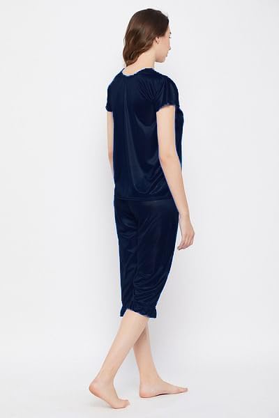 Image of Top & Capri Night Suit Set for Women
