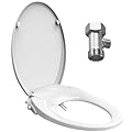 Bidet Seat, Non-Electric Bidet Toilet Seat Swash seat with Adjustable Ambient Water and Dual Nozzle System for Bathroom Airbnb, Easy Installation, Fit for Elongated Toilet, White Bidet Attachment