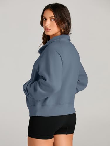 Image of AUTOMET Womens Sweatshirts Half Zip Cropped Pullover Fleece Quarter Zipper Hoodies 2026 Fall Fashion Outfits Clothes