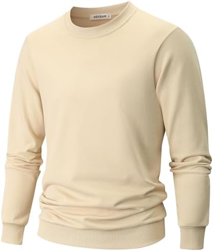 VEIISAR Sweatshirt Herren Langarm aus weicher Baumwolle - 310g Bequemer Pullover mit Rundhals für Herbst und Winter