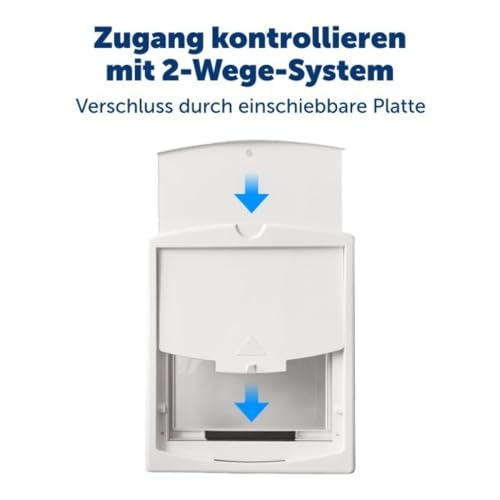 PetSafe Original 2-Way - Haustiertür mit beidseitiger Öffnung - Manuelle Verriegelung, robuster Rahmen, Klein, Weiß