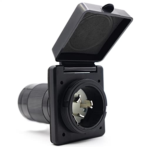 Veepeak 50 Amp Shore Power Inlet Nema Ss2-50P 125V/250V Twist Locking Power Plug Rv Outlet Receptacle For Marine Boat Trailer Camper Shed, Etl Listed #TOP4