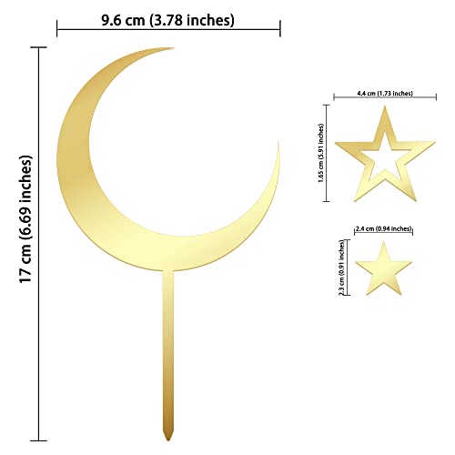 Gyufise 7Pcs Acrylic Moon Star Cake Toppers Twink Star Cake Decorations Babyshower Cake Toppers For Kids Babyshower Birthday Party Supplies #TOP1