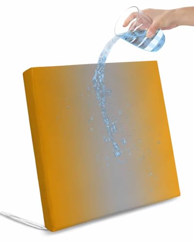 Pinroote Orange Grey Ombre Patio Cushion Covers, Outdoor Cushion Covers Waterproof Seat Cushion Slipcovers, Gradient Contemporary Abstract Art Chair Cushion Cover for Garden Sofa 20