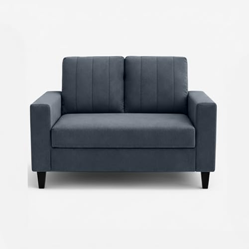Image of Hendrick Plush Velvet 3 Seater + 2 Seater Sofa Set | Silken Velvet Suede Upholstery | Designer Sofa Set for Living Room & Office Spaces (Dark Grey)