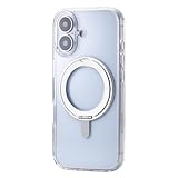 エレコム iPhone 17 ケース カバー クリア 耐衝撃 衝撃吸収 マグネット MAGKEEP ハイブリッド TPU 回転式スタンド ワイヤレス充電対応 4つ角エアークッション 背面硬度5H シルバー PM-A25AMAGSTSV