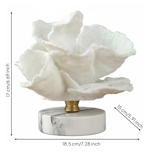 Sculpture corail blanc : l'objet déco parfait pour raviver un meuble de salon vide - 7