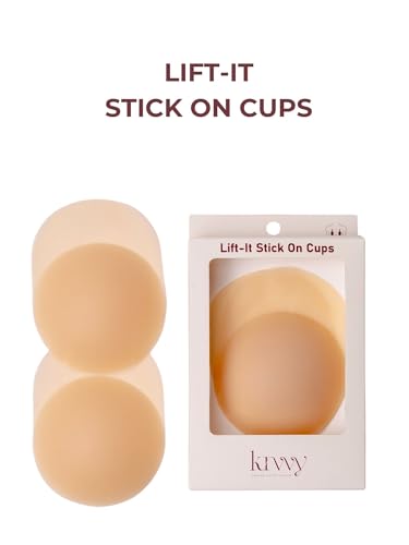 Image of Krvvy Lift-It Stick On Cups | Silicone Bra Uplifter Cups | Reusable Upto 50 Times | Invisible Breast Lift Cups | Skin- Friendly Adhesive | Upto 12 Hrs Hold