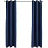 Blackout Curtains with Rings 2 pcs Navy Blue 37"x84" Fabric,Blackout Curtains,Room Darkening Heat Insulation Curtains,Suitable for Bedroom,Living Room,Dining Room