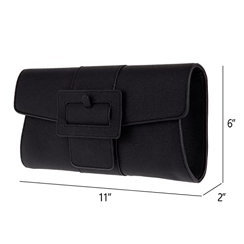 Image of Synthetic Leather Belted Envelope Clutch