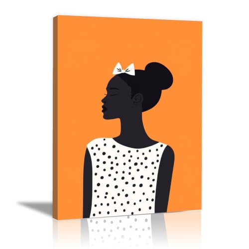 Tableau sur toile femme chignon portrait abstrait chic 20x30cm