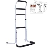 介護用手すり【健康雑誌『安心』掲載 ! 作業療法士監修】 立ち上がり補助 補助手すり 簡単な組み立て 転倒防止 軽量 介護 4段階高さ調節 日本語説明書 mugenbo (ホワイト)