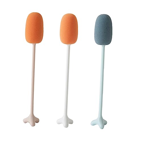 Beavorty 3 Pcs Long Handle Cleaning Brush Sponge Brush for Bottle Cup Sink Durable Material Random Color