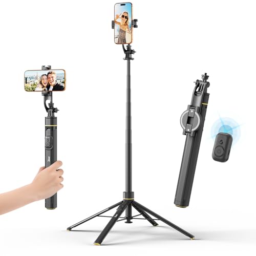 Acer Gadget Magnetic Tripod for iPhone – 70.8” Magnetic Phone Tripod with Auto Open Magnetic Phone Mount Bluetooth Remote Adjustable Height for Vlogging YouTube TikTok Video Recording