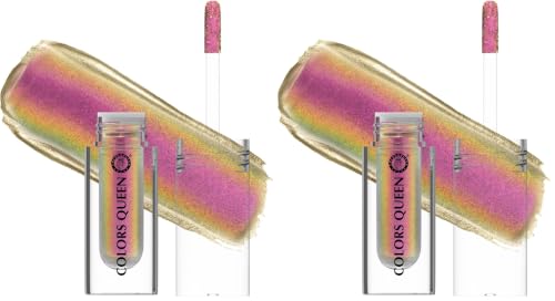 Image of Colors Queen Multichrome Liquid Eyeshadow | Long Wearing & Highly Pigmented Eyeshadow with Metallic Finish | Transfer Proof & Smudge Proof Liquid Eye Shadow for Eye Makeup (09 - Medusa) (Pack of 2)