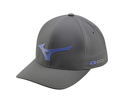 Image of Mizuno Tour Delta Golf Hat, GREY-ROYAL, Small /Medium (6 3 /4 inch-7 1 /4 inch)