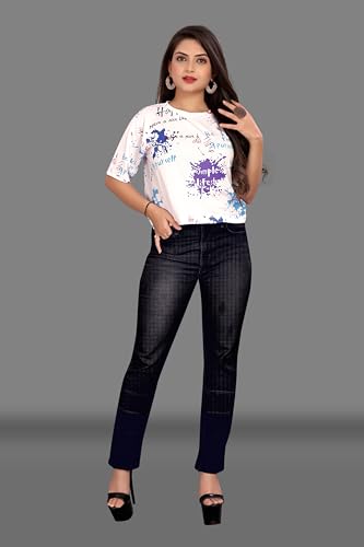 Image of Regolith Designer Sarees Women's Spandex Solid Half Sleeve Regular Fit T-Shirt