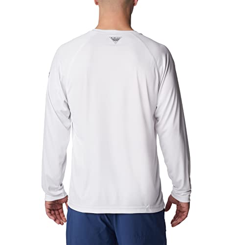 Columbia Men's Terminal Tackle Long Sleeve Shirt, White/Nightshade Logo, X-Large #TOP4
