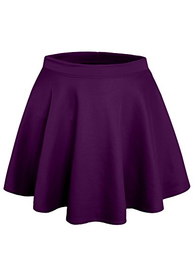 NE PEOPLE Women’s Skater Skirt – Stretch Elastic Waist Casual Mini Flared Swing Pleated Skirts Made in USA S-3XL