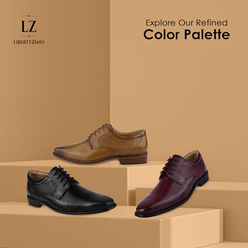 LIBERTYZENO Mens EEL Print Knitted Design Genuine Leather Adults Lace Up Oxford Dress Shoes for Prom Graduation3